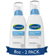 CETAPHIL 絲塔芙無油溫和泡沫洗面奶 含維生素B5/E 無香低過敏 236ml*2瓶 8 Fl Oz (Pack of 2)