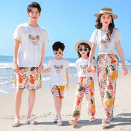 布恩普親子裝新款母女沙灘海邊旅游一家三口四口全家沙灘裙 5110款 50 媽媽S碼