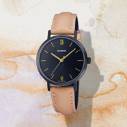卡西歐（CASIO）時(shí)尚ins風(fēng)指針簡(jiǎn)約商務(wù)輕奢女表LTP-VT02BL-1A 2A 3A 4A 石英表 LTP-VT02BL-1A