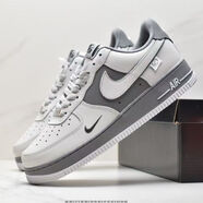 CLENIKEEDNIKE AIR空軍一號ins新款AF1小勾淺灰低幫男女潮流時(shí)尚百搭板鞋運 AF1-白深灰【高品質(zhì)NIKE】 40NIKE