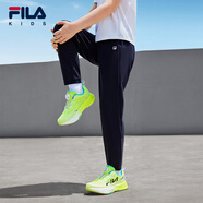 FILA【靈動(dòng)褲】斐樂(lè )童裝兒童運動(dòng)褲秋冬新款男中大童針織長(cháng)褲 RD寶藍-NV 130