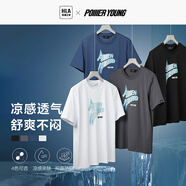 HLA海瀾之家T恤男23新POWER YOUNG短袖夏季 黑色花紋DR 165/84A