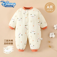 迪士尼（Disney）寶寶棉服冬款新生嬰兒衣服夾棉連體衣保暖棉衣男女加厚棉襖冬裝 樹葉熊貓 59cm