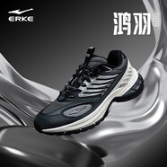 鴻星爾克（ERKE）【于適同款】無畏同款鴻羽909復(fù)古跑步鞋男款千禧跑鞋運動鞋 碳灰/正黑(男) 35