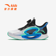 安踏（ANTA）兒童跑步鞋男女大童運動(dòng)鞋季新款透氣旋鈕扣舒適逐月跑鞋 安踏白/飛燕草藍/黑-4 33