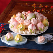 御茶膳房壽桃饅頭禮盒老人生日蛋糕送長(zhǎng)輩過(guò)壽祝壽花饃壽包1.34kg源頭直發(fā)