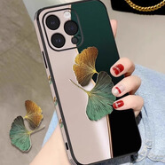 柯鑫適用蘋果16promax手機(jī)殼15pro銀杏iphone14pm新款13pro高級(jí)感12mini簡(jiǎn)約女15網(wǎng)紅xsmax潮7/8保護(hù)套 【綠色銀杏-單殼】凹槽貼皮殼 iPhone X