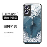 適用OPPOA2手機(jī)殼OPPOA2保護(hù)套鋼化玻璃殼中國風(fēng)女男款軟邊全包防摔保護(hù)殼 玻璃-國風(fēng)初霽-配膜 OPPOA2