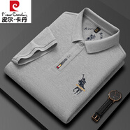 皮爾卡丹（pierre cardin）品牌純棉短袖T恤男中青年高檔刺繡翻領(lǐng)POLO保羅衫潮流體恤上衣男 M61灰色【100棉】 3XL【建議170-190斤】