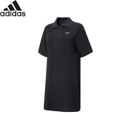 阿迪達(dá)斯 （adidas）連衣裙女裙夏季短袖時(shí)尚POLO運(yùn)動(dòng)裙寬松透氣休閑裙 L碼