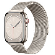 樂(lè )諾（LENUO）樂(lè )諾適用蘋(píng)果手表iwatchS10表帶AppleWatchS9米蘭尼斯S8金屬SE女男款u 兩節裝星光色 384041mm帶送保護殼+保護膜