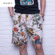 快樂嘉人歐美民族風(fēng)五分短褲男2019夏季短褲男夏天休閑男士中褲五分褲潮修 C款 M