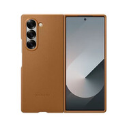 三星Galaxy Z Fold6 原裝手機殼 環(huán)保生態(tài)皮保護殼 皮質(zhì)手機套 棕色