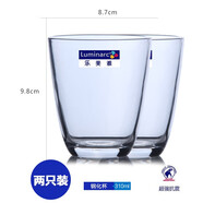 樂(lè )美雅（Luminarc）耐熱微波爐鋼化玻璃杯子家用泡茶杯水杯飲料早餐咖啡杯牛奶杯 紐奧爾 310ml 2只
