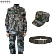 迷彩服套裝男女學(xué)生軍訓(xùn)服耐穿耐磨夏秋季薄款透氣工廠勞保工作服軍訓(xùn)用品 訓(xùn)練全套-(上衣+褲子+帽子+外腰帶) 175碼-推薦105-125斤