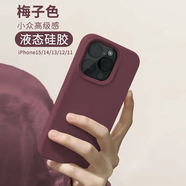 霆派 適用蘋果15手機(jī)殼iPhone15ProMax新款液態(tài)硅膠親膚超薄手感防摔防爆不沾指紋時(shí)尚男女款 梅子色【殼+防窺膜】 蘋果15Pro