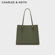 CHARLES&KEITH質(zhì)感純色大容量手提包托特包包女包女士生日禮物CK2-30781650-6 Olive橄欖綠色 XL