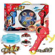 脘錸爆甲戰(zhàn)陀超變戰(zhàn)陀2兒童玩具合金燈光版魔幻旋轉(zhuǎn)新款男孩陀螺玩具6 豪華禮盒【2發(fā)射器+4陀螺+盤】 【加超大陀螺盤】升版