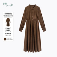 片斷連衣裙女冬季新款法式氣質(zhì)復古疏離感穿搭時(shí)尚垂墜感長(cháng)裙 深咖 155/80A/S