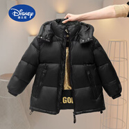 迪士尼（Disney）國標黑金兒童羽絨服2025新款男童女童中大童冬季極寒冬裝外套洋氣 黑色【三防//石墨烯蓄暖】 130 cm【建議身高115-125cm】