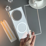速夏適用vivoxfold3手機(jī)殼xfold 3pro手機(jī)殼新款透明磁吸手提手機(jī)套機(jī)殼保護(hù)套防摔外殼網(wǎng)紅殼男女簡(jiǎn)約 透明外殼邊框+背膠+透明磁吸白圈后蓋 vivo X Fold3