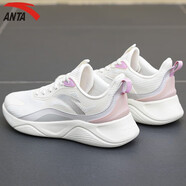 安踏（ANTA）漫步女鞋運(yùn)動(dòng)鞋子女夏季透氣軟底網(wǎng)面百搭健身跑步鞋休閑旅游鞋 淺米白/一度灰 35.5