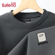 班尼路（Baleno）衛(wèi)衣男春秋季圓領(lǐng)套頭衫休閑男士上衣服重磅華夫格長(zhǎng)袖男裝外套