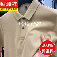 恒源祥2025重磅純棉polo衫男短袖t恤翻領(lǐng)春夏季純色商務(wù)休閑衫高級感 黃色(短袖) XL (適合135-150斤)