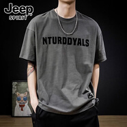 JEEP SPIRIT高端潮牌短袖T恤男潮流ins體恤男2025夏季新款美式休閑寬松上衣 YTX149灰色 M