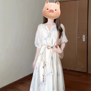 妍莉芬（yanlifen）法式碎花連衣裙女夏季2025年新款收腰海邊度假沙灘長裙套裝裙子秋 連衣裙+小吊帶 【套裝】 60/65kg/XL