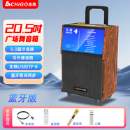 志高（CHIGO）戶外廣場舞視頻音響帶顯示屏k歌專用機卡拉ok一體機便攜式移動家用電視藍牙家庭ktv音箱套裝 +無線話筒x1+U盤32G