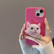 浩時(shí)池可愛(ài)米奇紅褲子情侶支架適用蘋(píng)果14promax手機殼ins韓國xs軟硅膠xr創(chuàng  )意高級感iPhone1 趙露思同款玫紅殼+萌貓支架 iPhone14