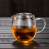 特厚耐熱可煮茶公道杯加厚玻璃公杯茶漏套裝側把大容量茶器分茶杯 304茶漏+【可明火】龍膽 260ml 1只