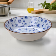 美濃燒（Mino Yaki） 日本進(jìn)口美濃燒 陶瓷碗飯碗日式餐具 進(jìn)口家用瓷盤(pán)碟大號湯碗 8.5英寸湯碗【21.5CM*6.0CM】