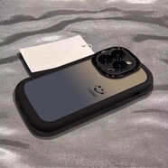 索仄適用蘋(píng)果16/17/15/14pro/max手機殼 iPhone13/12全包防摔16e新款ins風(fēng)高級泡芙硅膠軟殼笑臉女 【黑色】簡(jiǎn)約笑臉棕-贈保護膜 蘋(píng)果6/6s