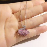 QUAMER金店款小黑天鵝項(xiàng)鏈女短款鎖骨鏈水晶鋯石吊墜脖子飾品網(wǎng) 粉天鵝項(xiàng)鏈