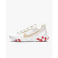 耐克（NIKE）女鞋React Element 55跑步鞋運動鞋 時尚撞色 春夏款 BQ2728 White/White/Glow/Des Ore 8