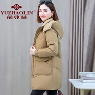 俞兆林 中長(cháng)款羽絨棉服女冬季2023新款寬松加厚女士棉衣秋冬夾棉外套 卡其 3XL 【建議145-165斤】