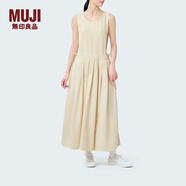 無(wú)印良品（MUJI）IDEE 女式 人字紋 連體裙 連衣裙裙子夏季長(cháng)裙無(wú)袖GAD61C4S 淺米色 均 碼 165/88A
