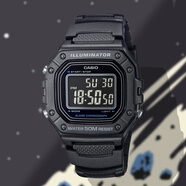 卡西歐（CASIO）手表戶外運動防水時尚簡約復(fù)古學(xué)生小方表W-96H-1A 2A 1B2A電子表 W-218H-1B
