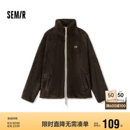 森馬（Semir）外套女插肩袖珊瑚絨仿羊羔毛2024冬季立領(lǐng)寬松夾克109724108003
