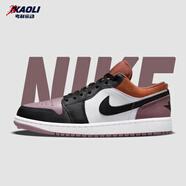 耐克（NIKE）【潮】Air Jordan aj1板鞋男女情侶新款低幫休閑運動籃球鞋休閑鞋 FB9908/FB9907-102白褐紫 女款GS 38