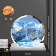佰擺飾 流沙畫擺件解壓沙漏生日禮物辦公室客廳桌面裝飾品擺件工藝品 雙面流沙畫B款【木底座】