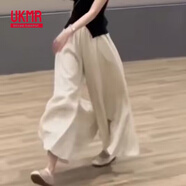 UKMR新款不規(guī)則短袖t恤套裝女秋冬季高腰八神褲裙辣妹短款顯瘦上衣ins 杏色裙褲【夏季甄選-有內(nèi)里】 M (90-100斤)