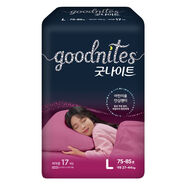 韓國好奇大童夜安褲超大碼加大XXXXL安睡拉拉褲紙尿褲鉑金裝 L碼整包17片(50-88斤)女孩