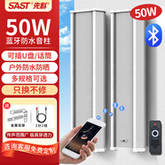 先科（SAST）50W一拖一戶(hù)外藍牙防水音柱室外壁掛式音響功放掛墻喇叭套裝音箱操場(chǎng)公園會(huì )議公共廣播店鋪音樂(lè )