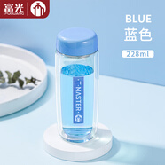 富光茶馬仕雙層隔熱玻璃杯女士高顏值辦公杯花茶泡茶杯便攜小水杯子 藍色 228ml