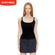 BM小吊帶背心上衣女夏無袖內(nèi)搭蕾絲邊甜辣妹設(shè)計(jì)感修身顯瘦純欲風(fēng) 黑色【帶胸墊】 均碼