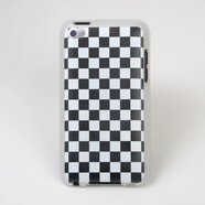 旭杉斯適用蘋(píng)果 itouch4 硅膠保護殼 彩繪手機殼 ipod touch4 保 黑白格【軟殼抗摔】送鋼化膜