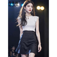 丹珠娜（DanZhuNa）小香風(fēng)連衣裙子夏天女裝2025夏季新款法式女神范高端穿搭短裙套裝 單件-黑色短裙子 M